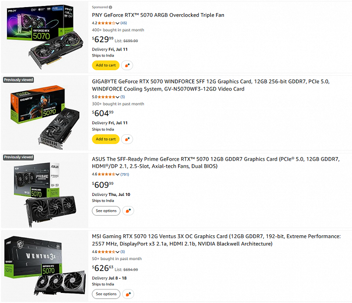 Пришло время дешевых видеокарт? Стоимость GeForce RTX 5070 упала ниже рекомендованной в Японии, в США ускоритель можно купить за 600 долларов 